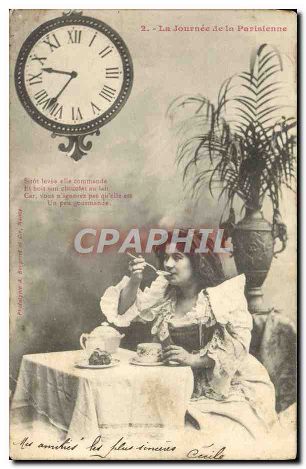 CPA Fantaisie Femme La journee de la parisienne 