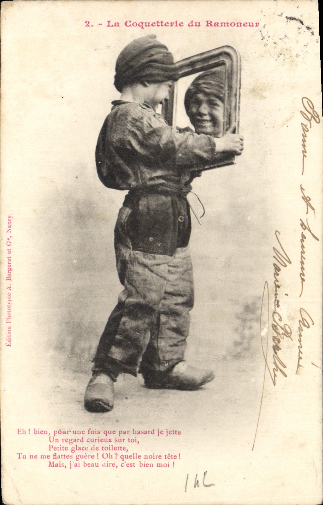 CPA Fantaisie Enfant La coquetterie du ramoneur 