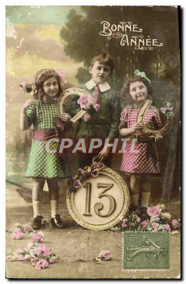 CPA Fantaisie Enfants Numero 13 Fer a cheval