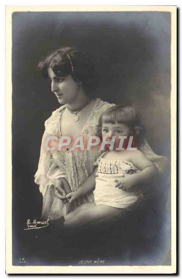 Junge Mutter — Portrait einer Frau mit einem Kind — Studio L. Monnuel, Paris - Vorderseite