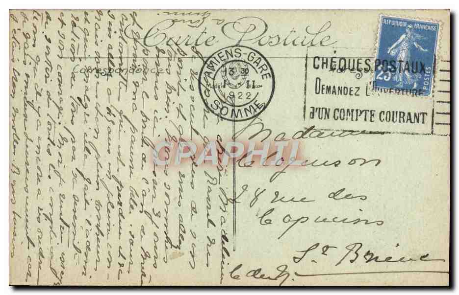 CPA Amiens La Cathedrale La nef — Rückseite