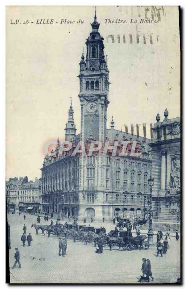 CPA Lille Place Du theatre La Bourse