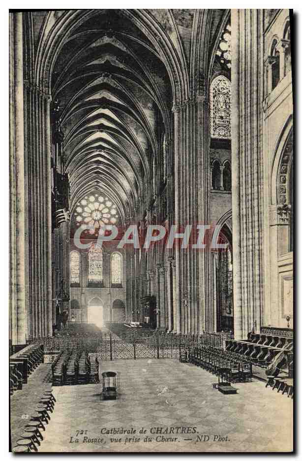 CPA Cathedrale De Chartres La rosace Vue Prise Du Choeur
