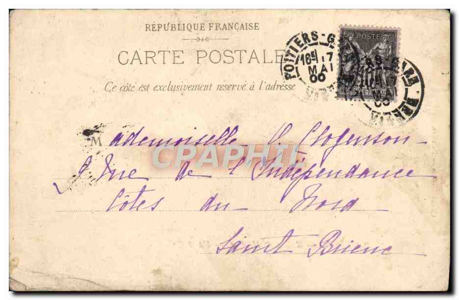 CPA Poitiers Eglise St Hilaire — Verso