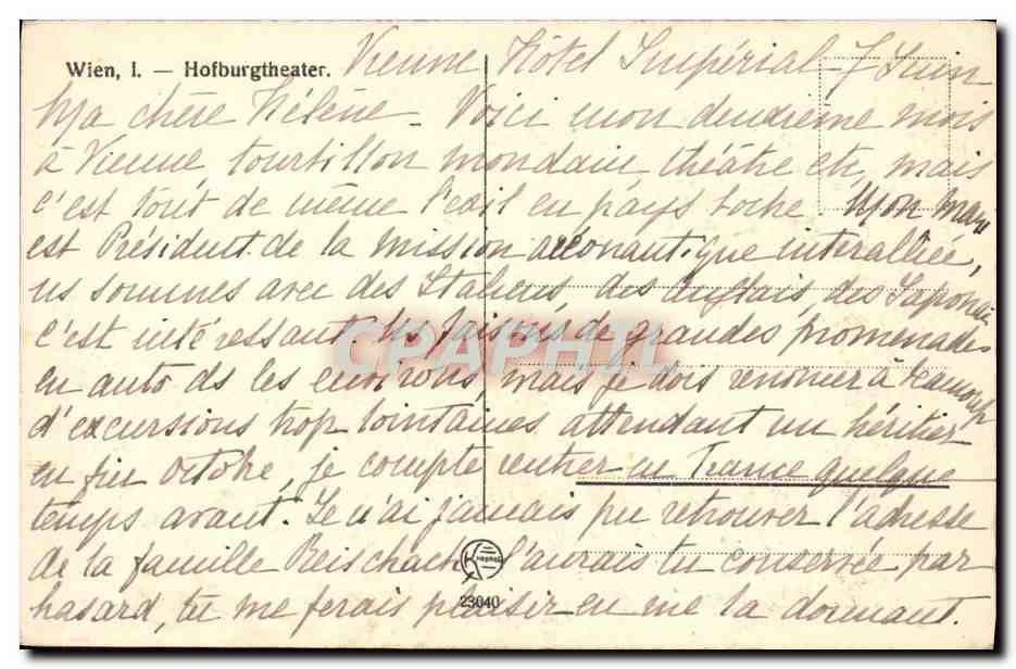 CPA Wien Hofburgtheater — Back