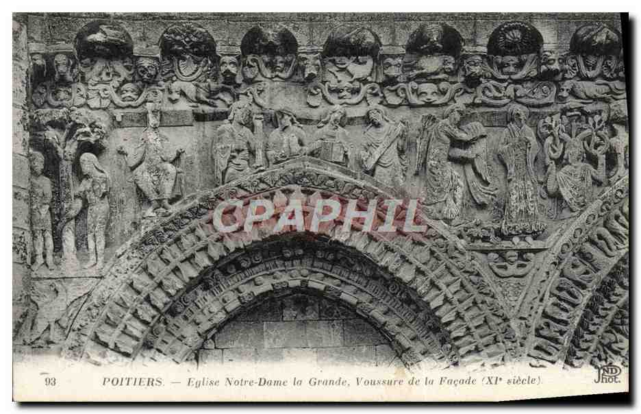 CPA Poitiers Eglise Notre Dame La Grande Voussure De La Facade