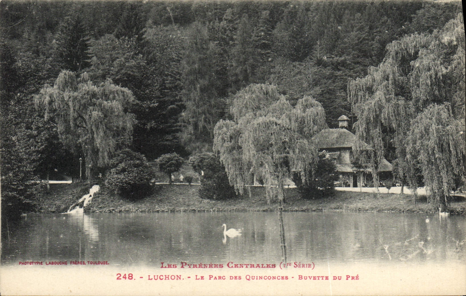 Luchon - Le Parc des Quinconces - Buvette du Pré — Phototype Labouche Frères, Toulouse, n°248, 1ère série