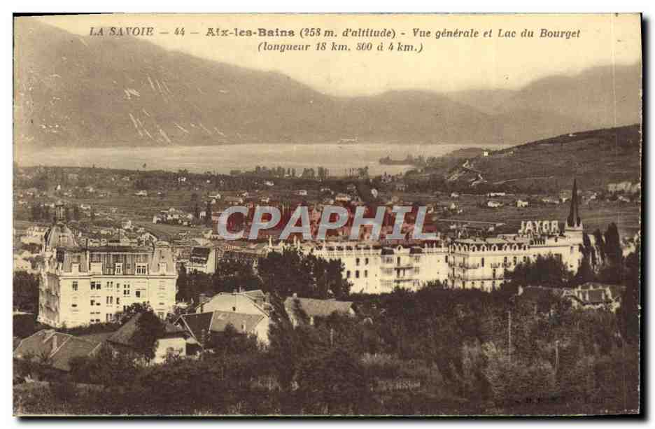 CPA La Savoie Aix Les Bains Vue Generale et Lac Du Bourget