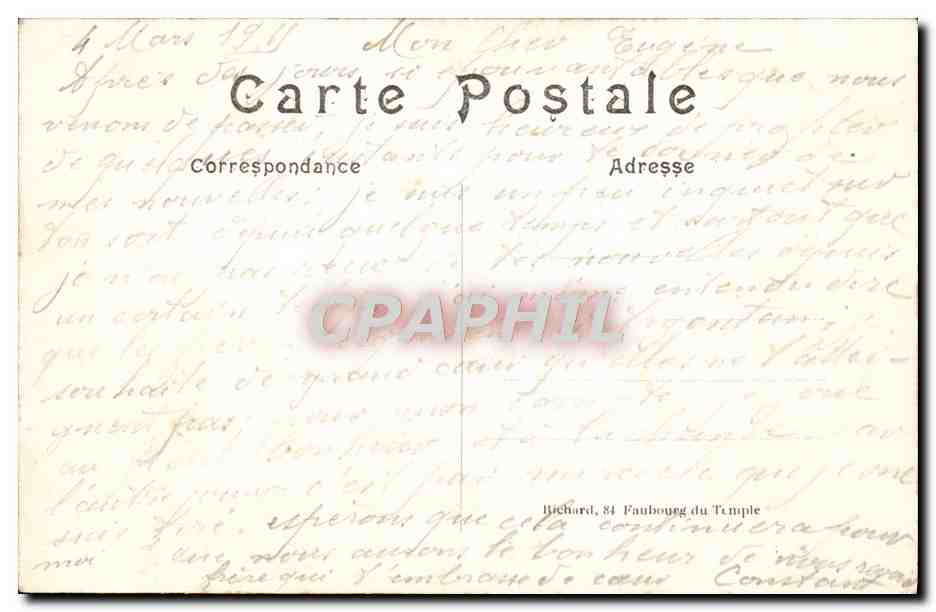 CPA Gerre De 1914 La Cathedrale De Reims Apres Le Bombardement par les allemands Militaria  — Verso