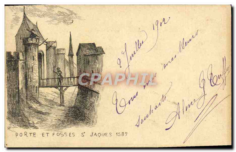 CPA Porte Et Fosses St Jaques 1587