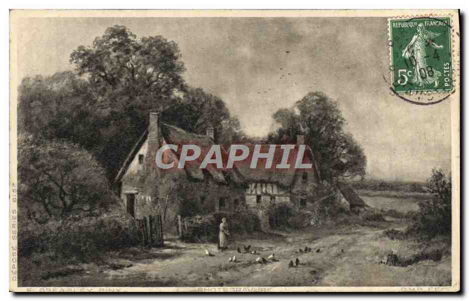 CPA Fantaisie Paysage Chaumiere