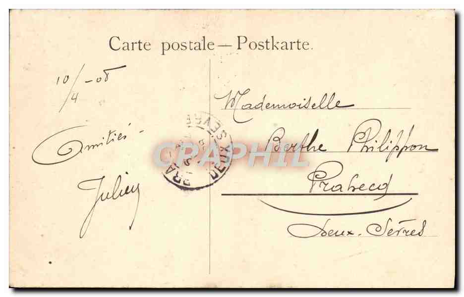 CPA Fantaisie Paysage Chaumiere — Verso
