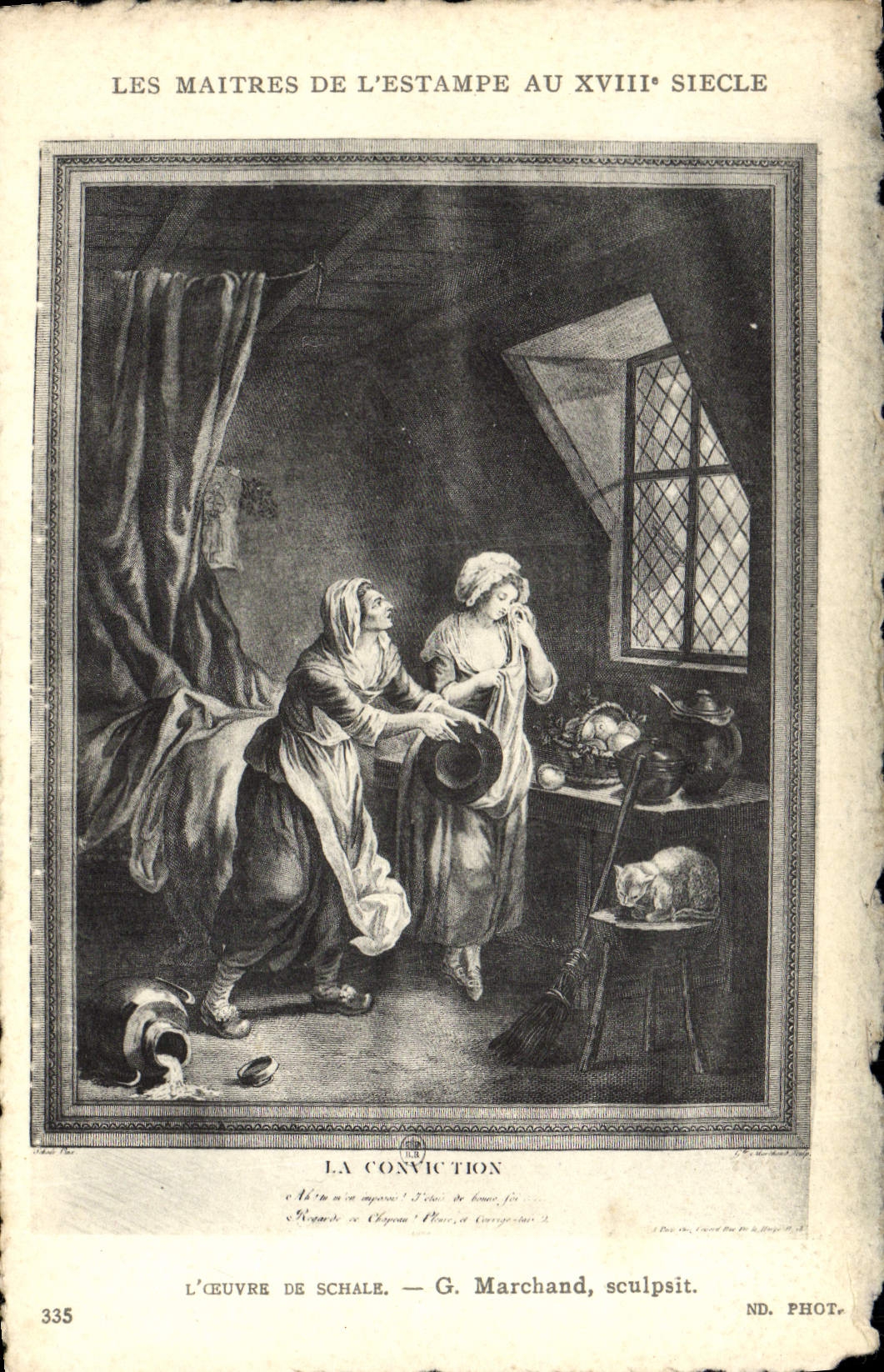 La Conviction — Les Maîtres de l'Estampe au XVIIIe siècle — G. Marchand, sculp. — N° 335