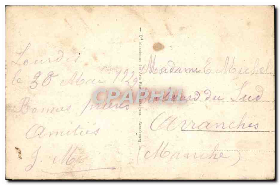 Lourdes - La Basilique et l'Esplanade — éditeur inconnu, n° 12 — Verso