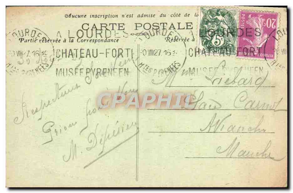 CPA Lourdes La Basilique Et Le Rosaire — Verso