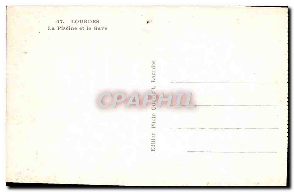 CPA Lourdes La Piscine Et Le Gave — Verso
