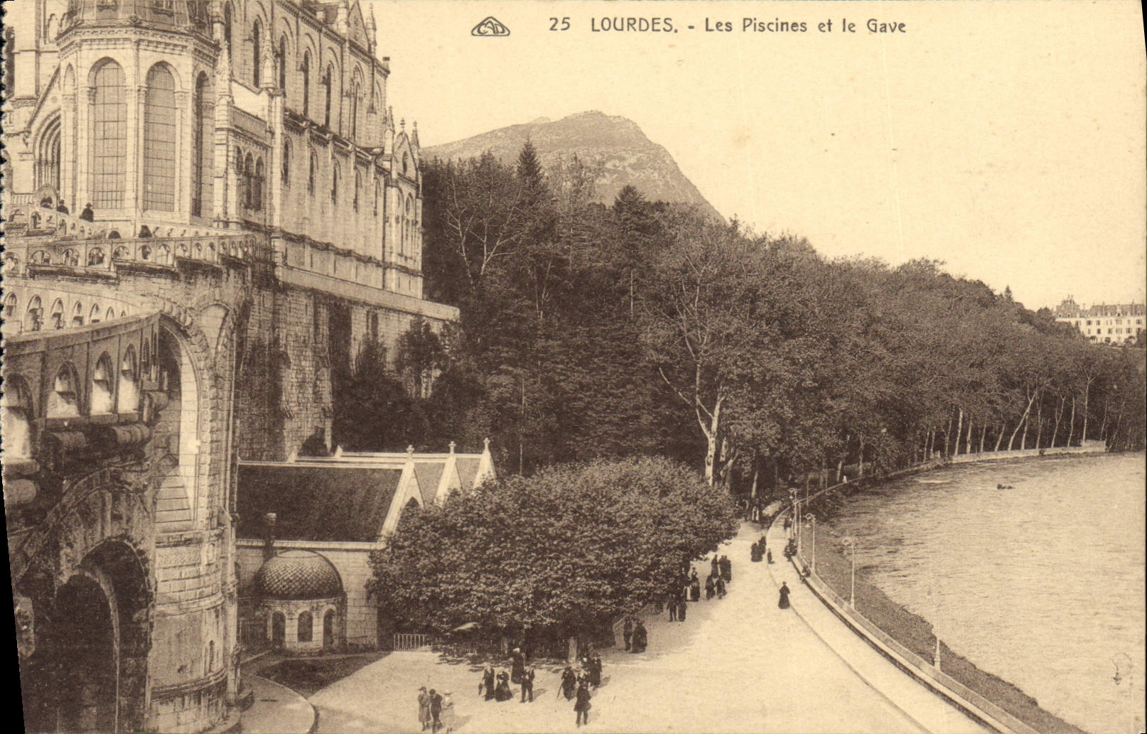 CPA Lourdes Les Piscines Et Le Gave