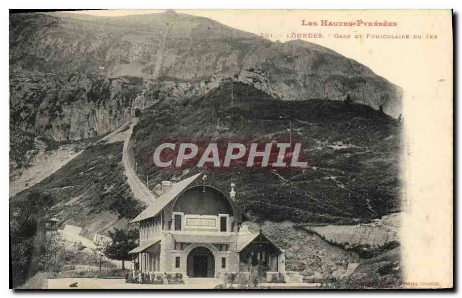 CPA Lourdes Gare Et Funiculaire Du Jer