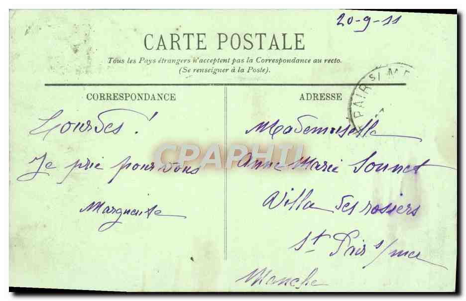CPA Lourdes Vue Generale — Verso
