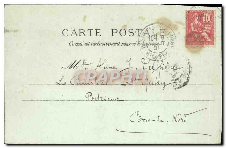 CPA Lourdes Le Chateau Fort — Verso