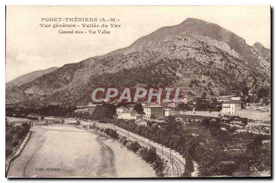 CPA Puget Theniers Vue Generale Vallee Du Var 