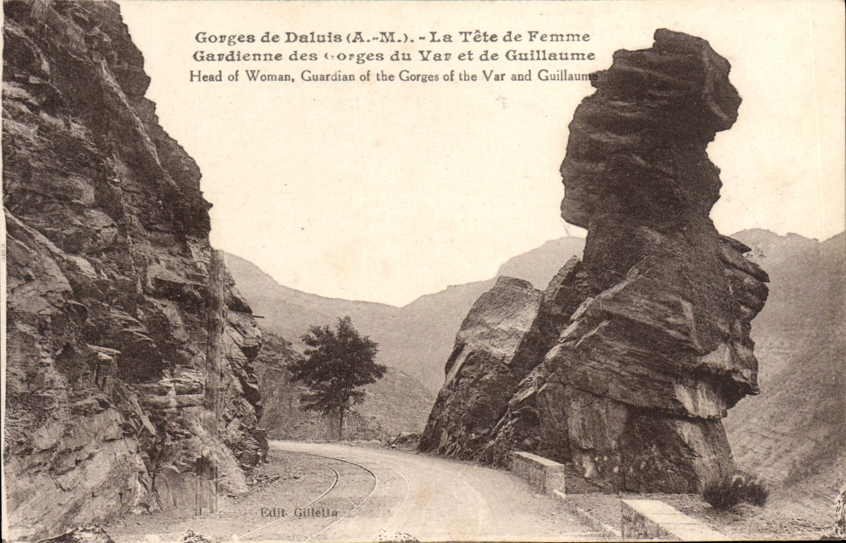 CPA Gorges De Daluis La Tete De Femme Gardienne Des gorges du Var et de Guillaume 