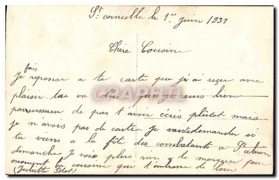 CPA Fantaisie Femme — Rückseite