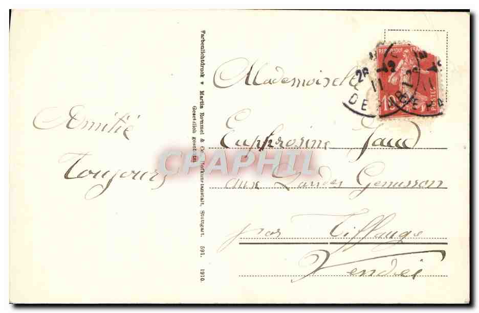 CPA Fantaisie Fleurs  — Verso
