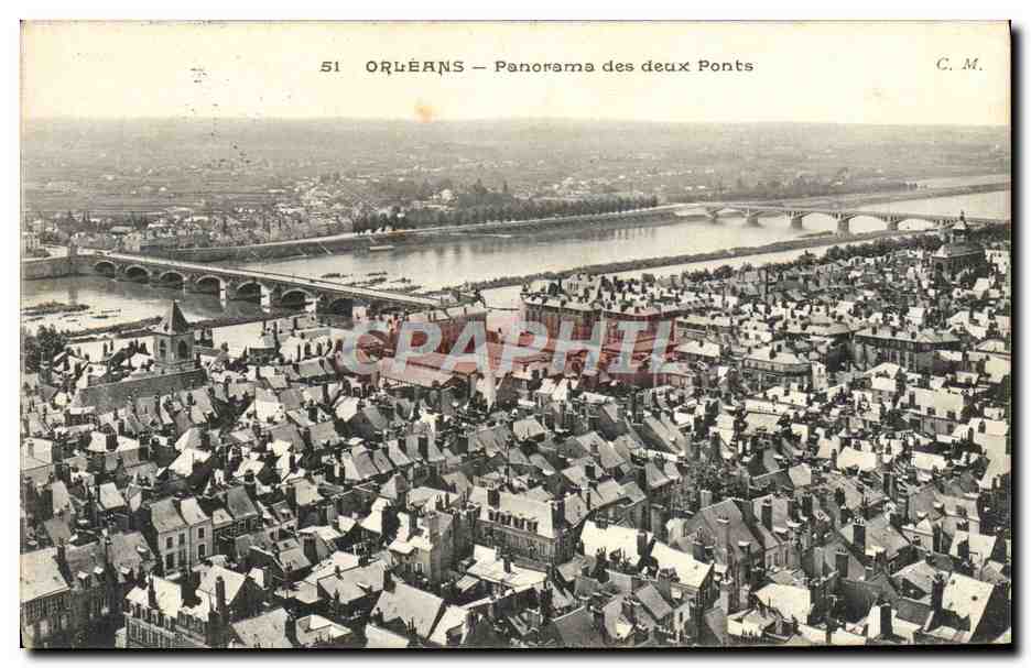 CPA Orleans Panorama Des Deux Ponts