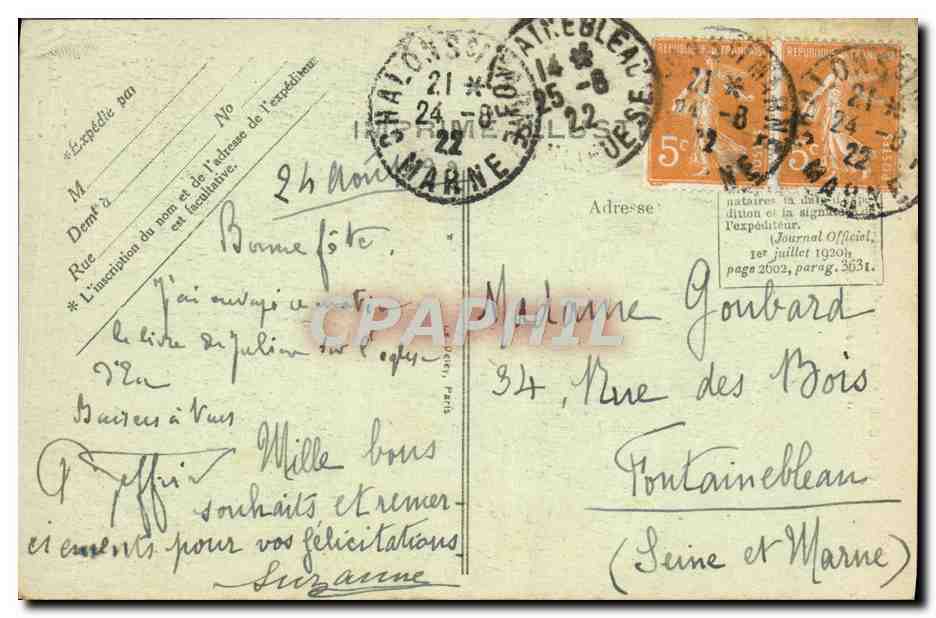 CPA Orleans Musee Historique Maison de Diane de Poitiers — Verso