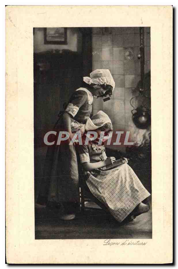 CPA Fantaisie Enfants Lecon d'ecriture 