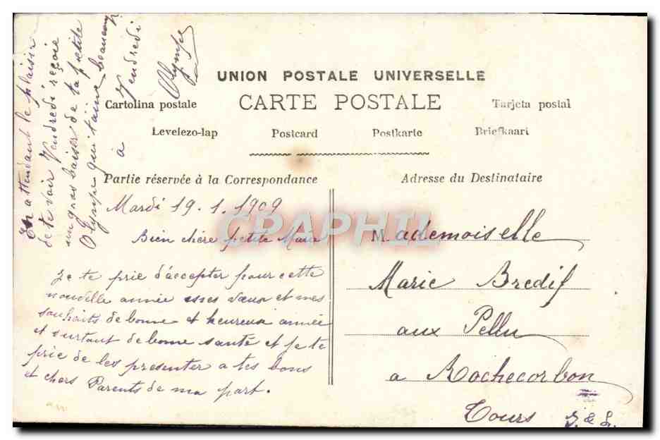 Femme au milieu de pensées — carte postale colorisée — éditeur L. Nourbakhsh, n° 78 — Verso