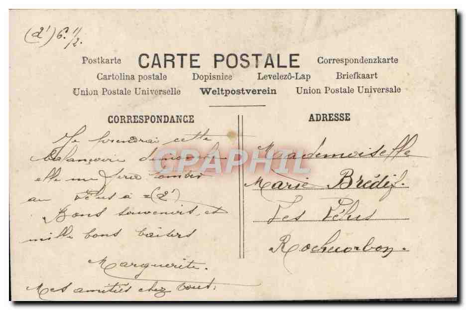CPA Fantaisie Femme — Rückseite