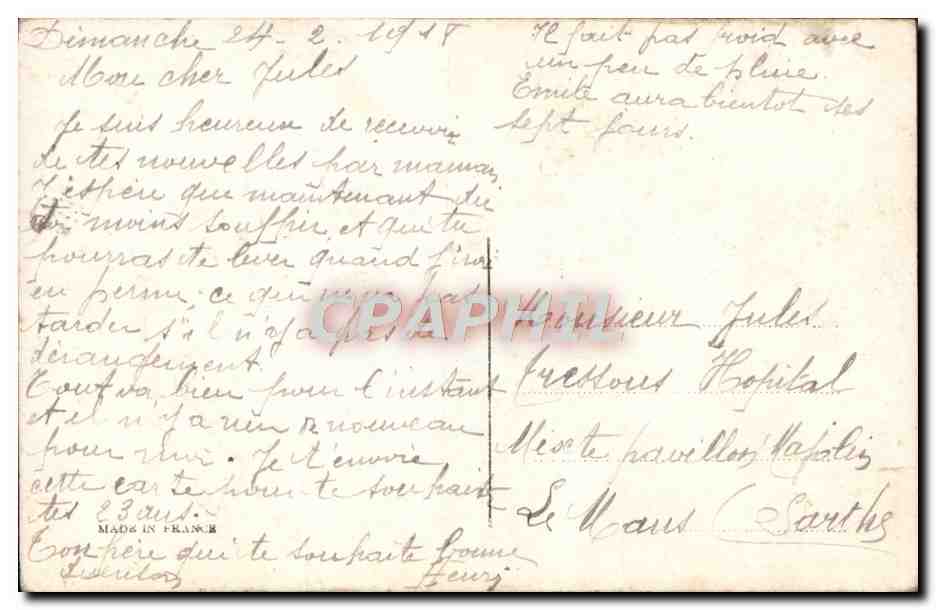 CPA Fantaisie Femme — Verso