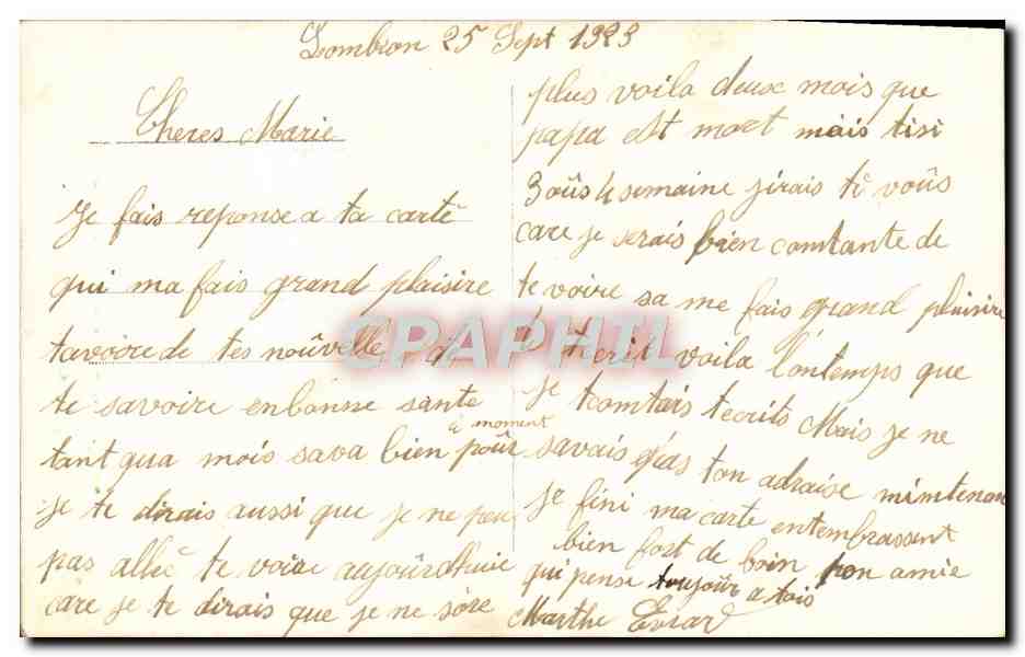 CPA Fantaisie Baiser de Lombron  — Rückseite