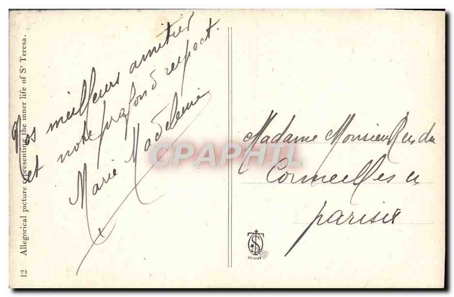 CPA Fantaisie Soeur Therese de l'Enfant Jesus  — Rückseite
