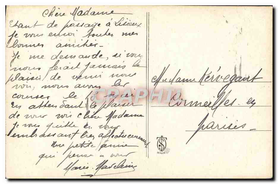 CPA Fantaisie Soeur Therese de l'Enfant Jesus — Rückseite