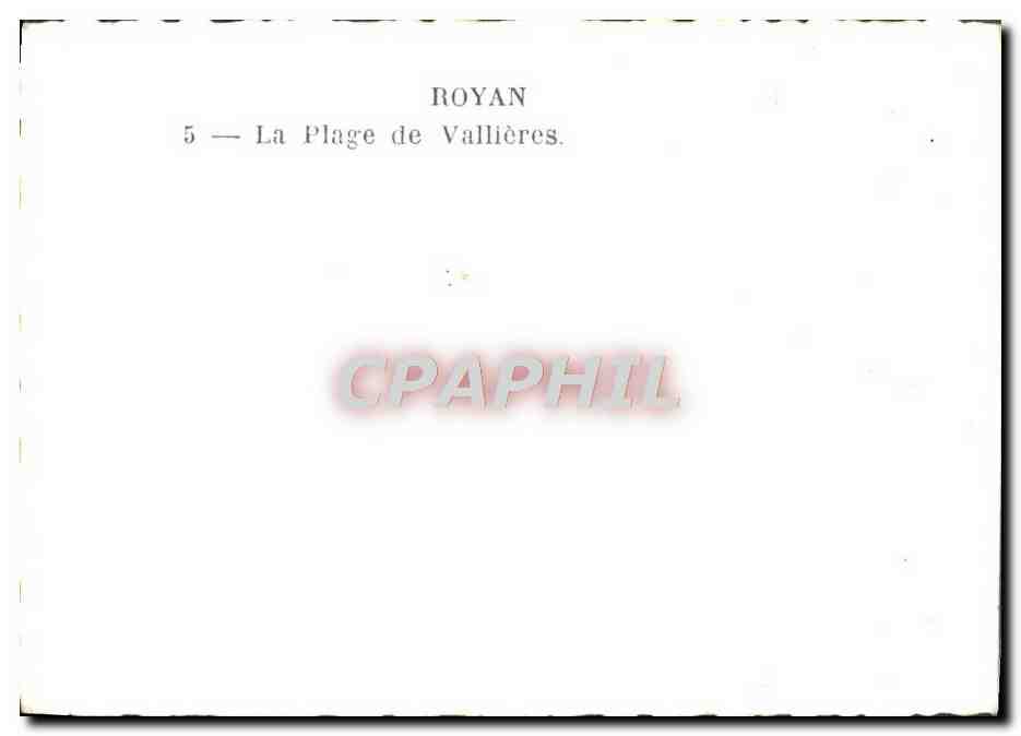 Royan — La Plage de Vallières — CPAPHIL — Verso