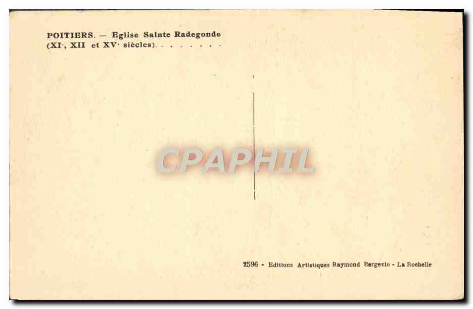 CPA Poitiers Eglise Salute Radegonde — Rückseite