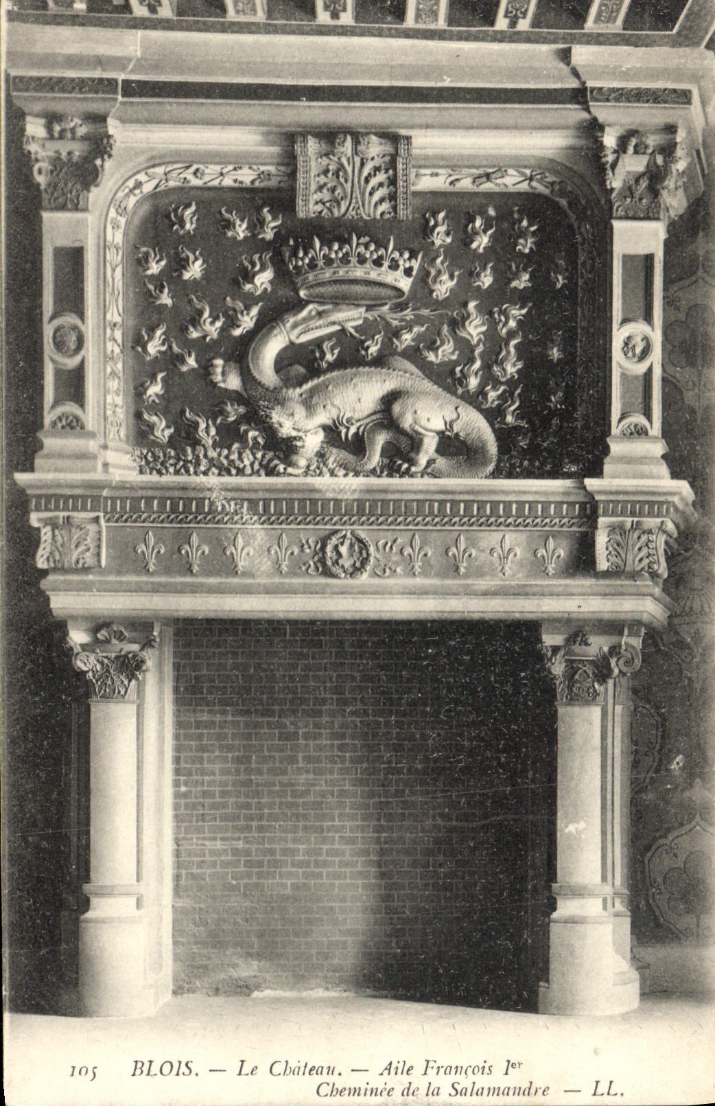 Blois — The Castle — Salamander Fireplace — LL. — No. 105