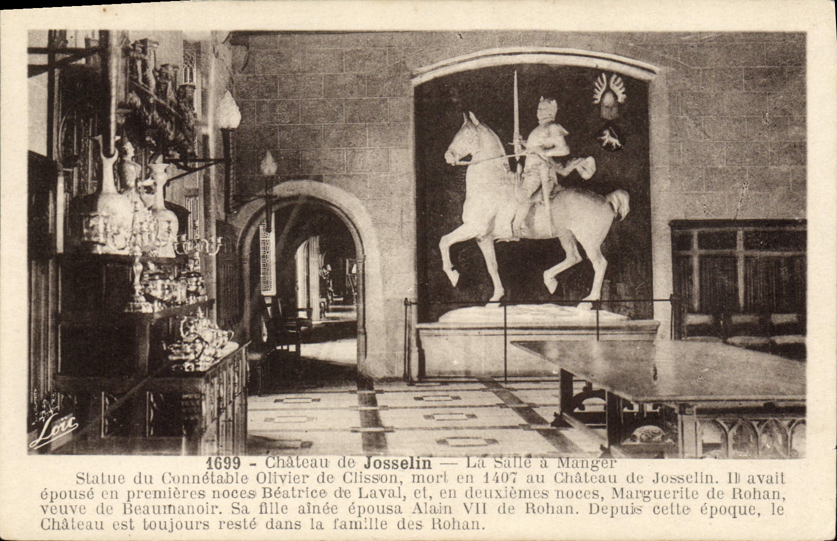 Château de Josselin — La Salle à Manger — Statues et histoire des Rohan