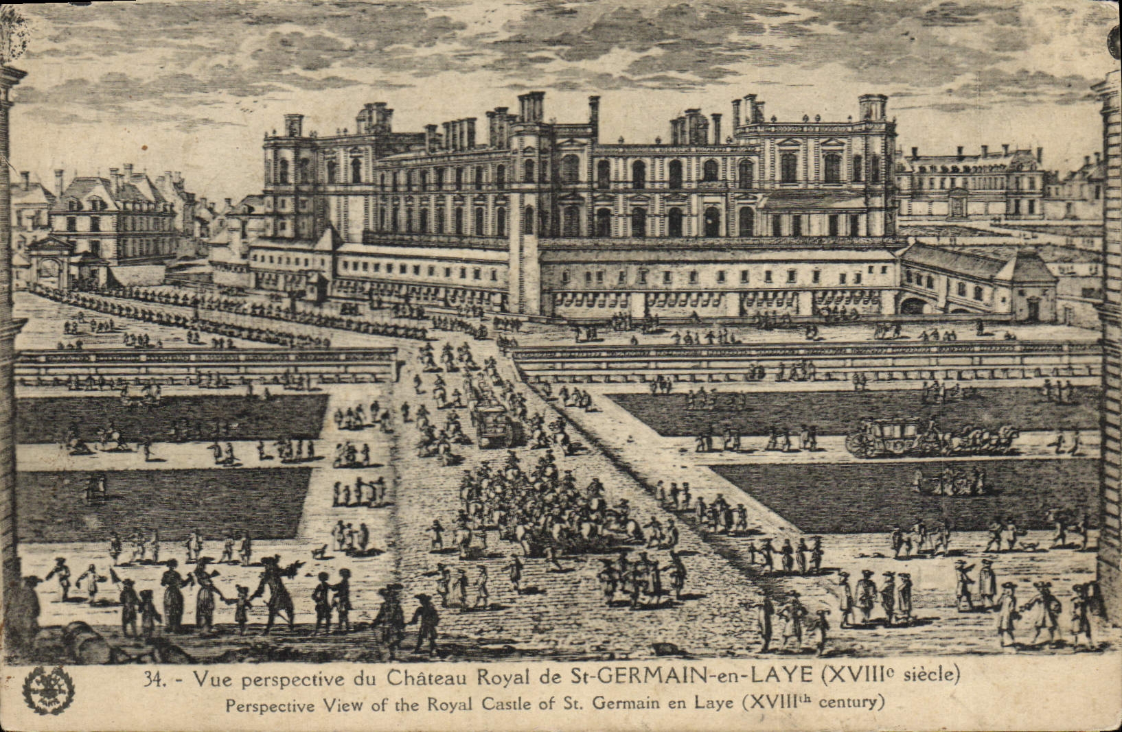 Château Royal de St-Germain-en-Laye — Vue perspective du XVIIIe siècle — Éditeur non identifié, n° 34
