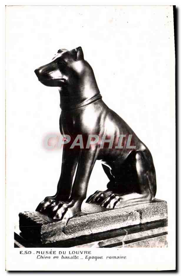 CPA Musee Du Louvre Chien en Basalte Epoque Romaine