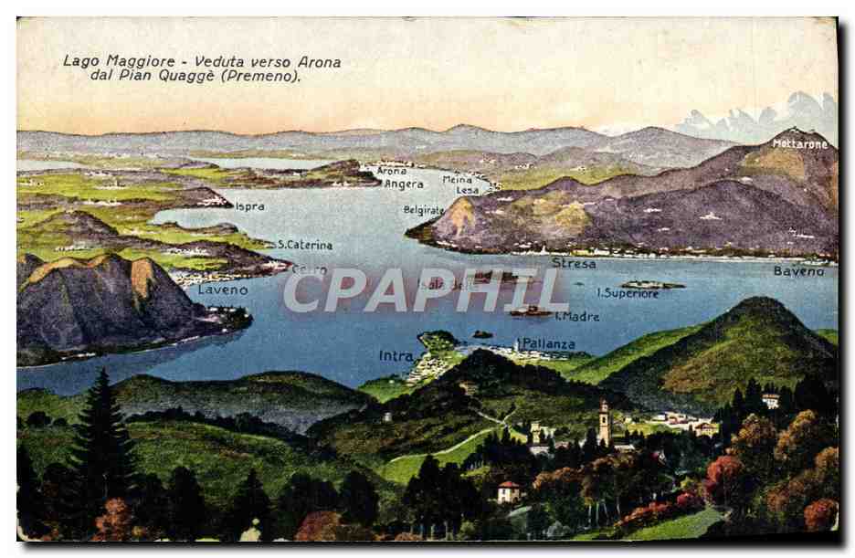 CPA Lago Maggiore Veduta Verso Arona dal Pian Quagge Premeno