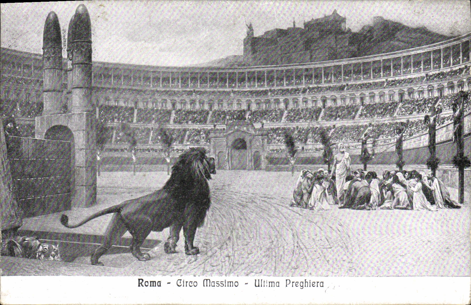 CPA Roma Circo Massimo Ultima Preghiera Lion