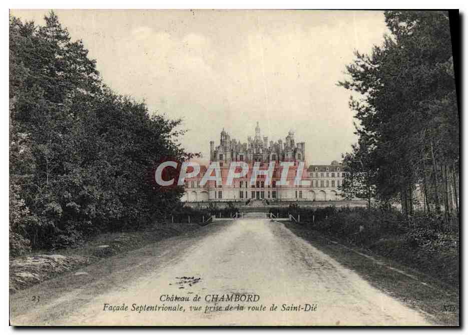 CPA Chambord Le Chateau Facade septentrionale Vue prise de la route de Saint Die