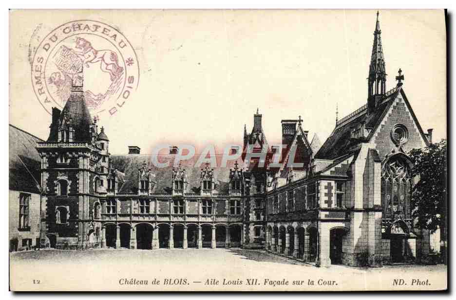 CPA Chateau de Blois Aile Louis XII Facade Sur la Cour