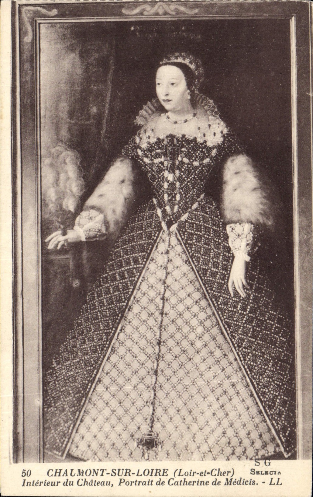 Chalmont-sur-Loire — Intérieur du Château, Portrait de Catherine de Médicis — SG Selecta LL n°50
