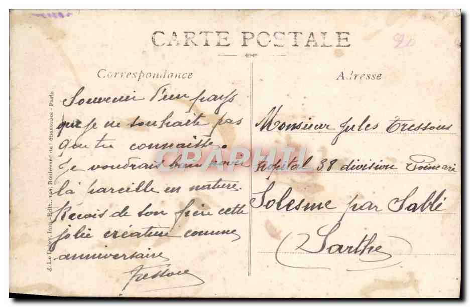 Jeune femme en robe décorée de rose — Éditeur ELD, n° 2624 — Verso