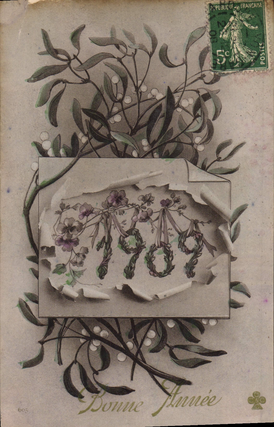 CPA Bonne Annee 1909